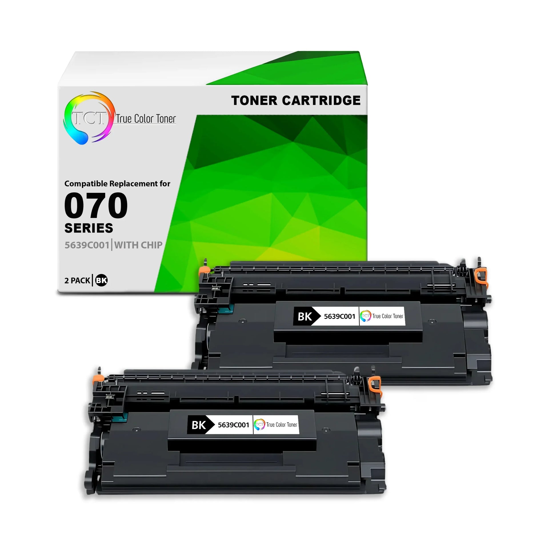 TCT 070 Toner Cartridge 2 Pack - Premium Compatible Replacement for Canon 070 Black - True Color Toner