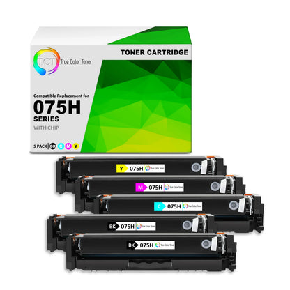 TCT 075H Toner Cartridge 5-Pack – Compatible Replacement for Canon imageCLASS MF662Cdw MF663Cdw MF665Cdw LBP646Cdw LBP647Cdw Printers - True Color Toner