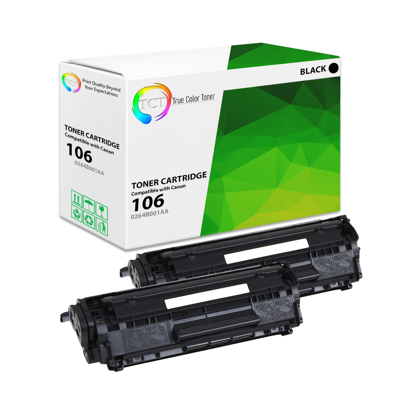 TCT Compatible Toner Cartridge Replacement for the Canon 106 Series - 2 Pack Black