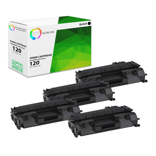 TCT Compatible Toner Cartridge Replacement for the Canon 120 Series - 4 Pack Black