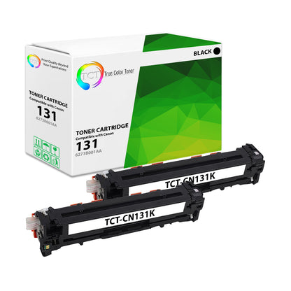 TCT Compatible Toner Cartridge Replacement for the Canon 131 Series - 2 Pack Black