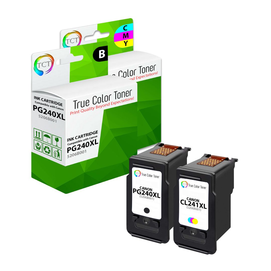 TCT Compatible HY Ink Cartridge Replacement for the Canon 240XL 241XL Series - 2 Pack (1 BK, 1 CL)