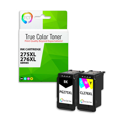 TCT 275XL 276XL Ink Cartridge 2 Pack - Premium Compatible Replacement for Canon 275XL 276XL High Yield - True Color Toner