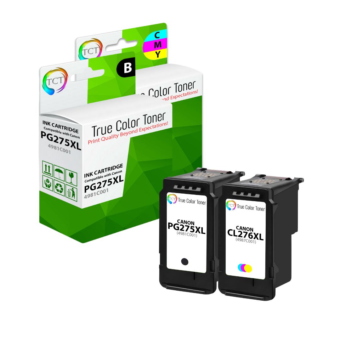 TCT Compatible HY Ink Cartridge Replacement for the Canon 275XL 276XL Series - 2 Pack (1 BK, 1 CL)