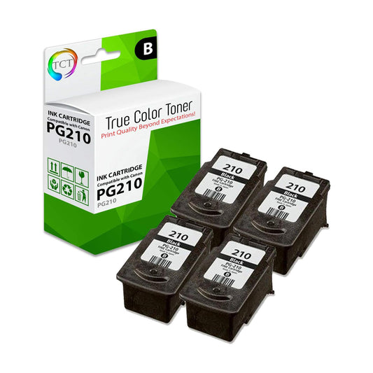 TCT Compatible Ink Cartridge Replacement for the Canon PG-210 Series - 4 Pack Black