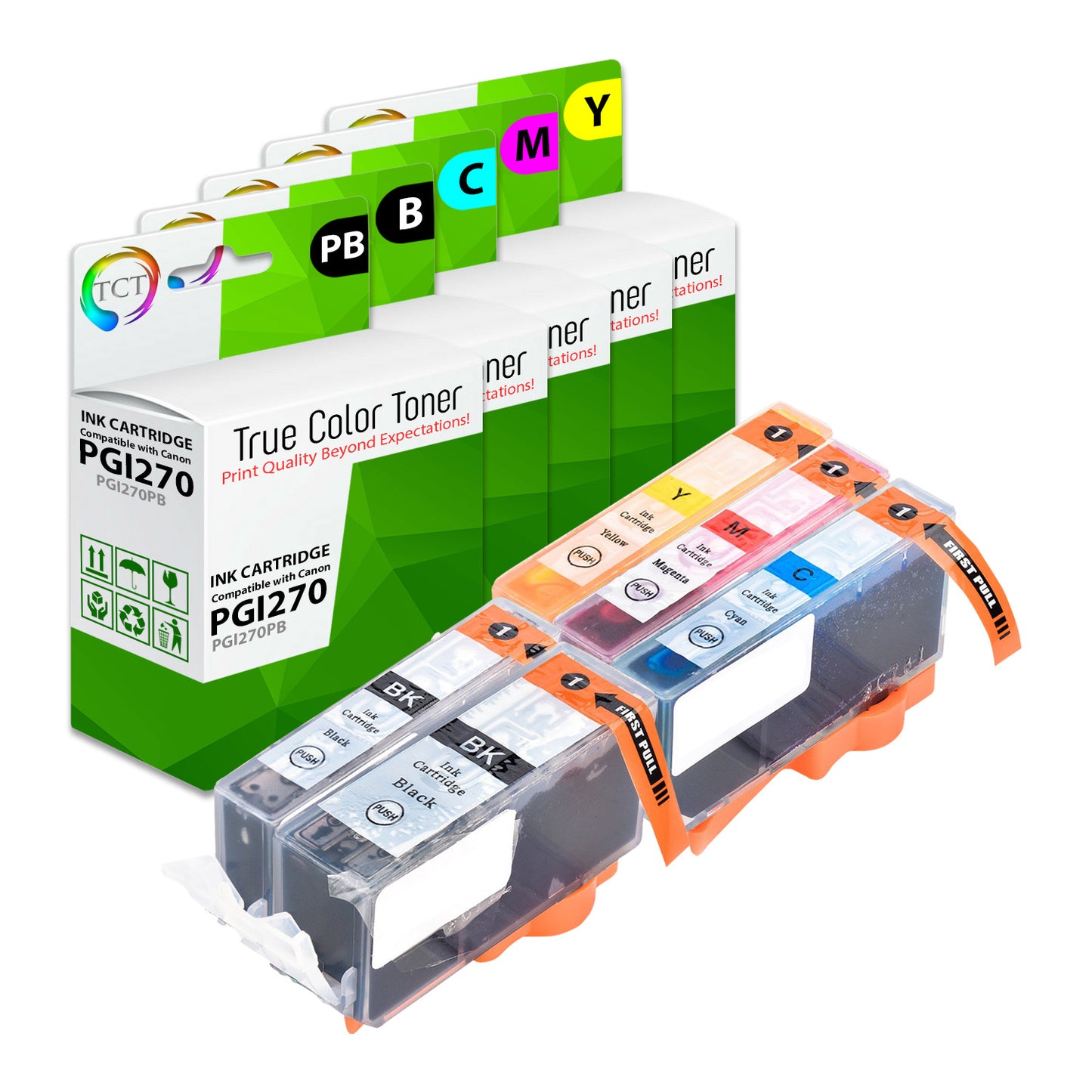 TCT Compatible Ink Cartridge Replacement for the Canon PGI-270 CLI-271 Series - 5 Pack (PB,BCMY)