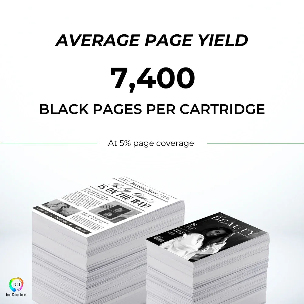 TCT T12 Black Toner Cartridge – Compatible Replacement for Canon i-SENSYS X C1333F C1333i C1333P imageCLASS X LBP1333C MF133C (7,400 Pages) - True Color Toner
