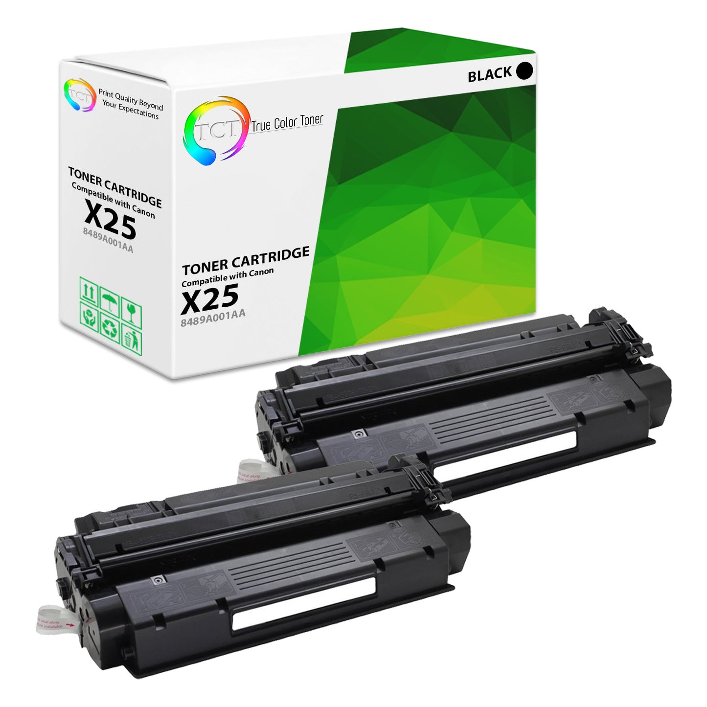 TCT Compatible Toner Cartridge Replacement for the Canon X25 Series - 2 Pack Black