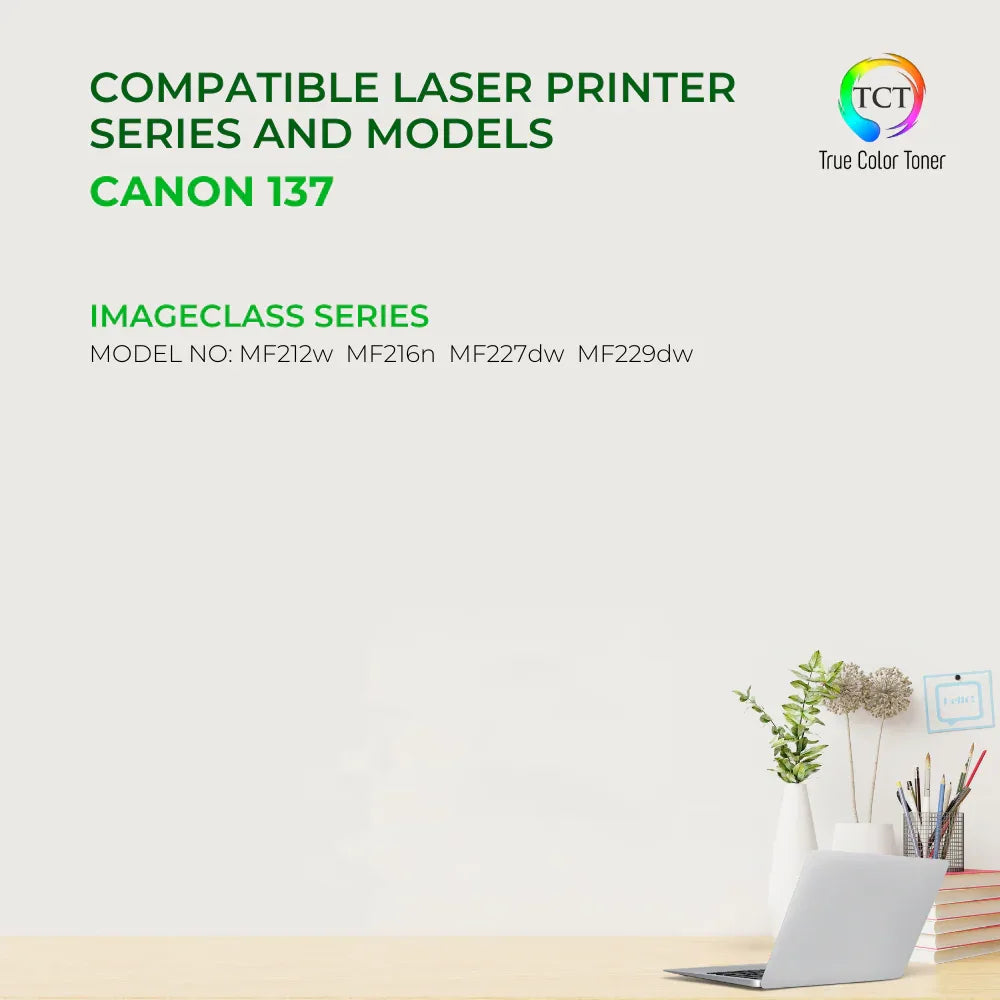 TCT 137 Toner Cartridge - Premium Compatible Replacement for Canon 137 9435B001AA Black - True Color Toner