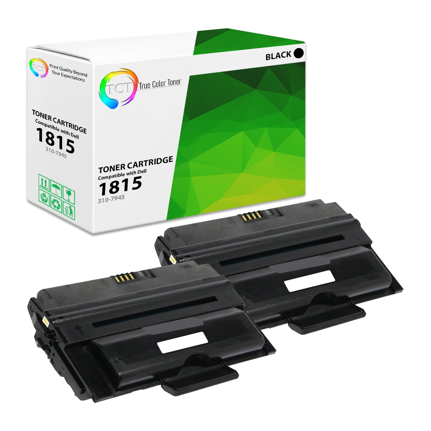 TCT Compatible Toner Cartridge Replacement for the Dell 1815 Series - 2 Pack Black