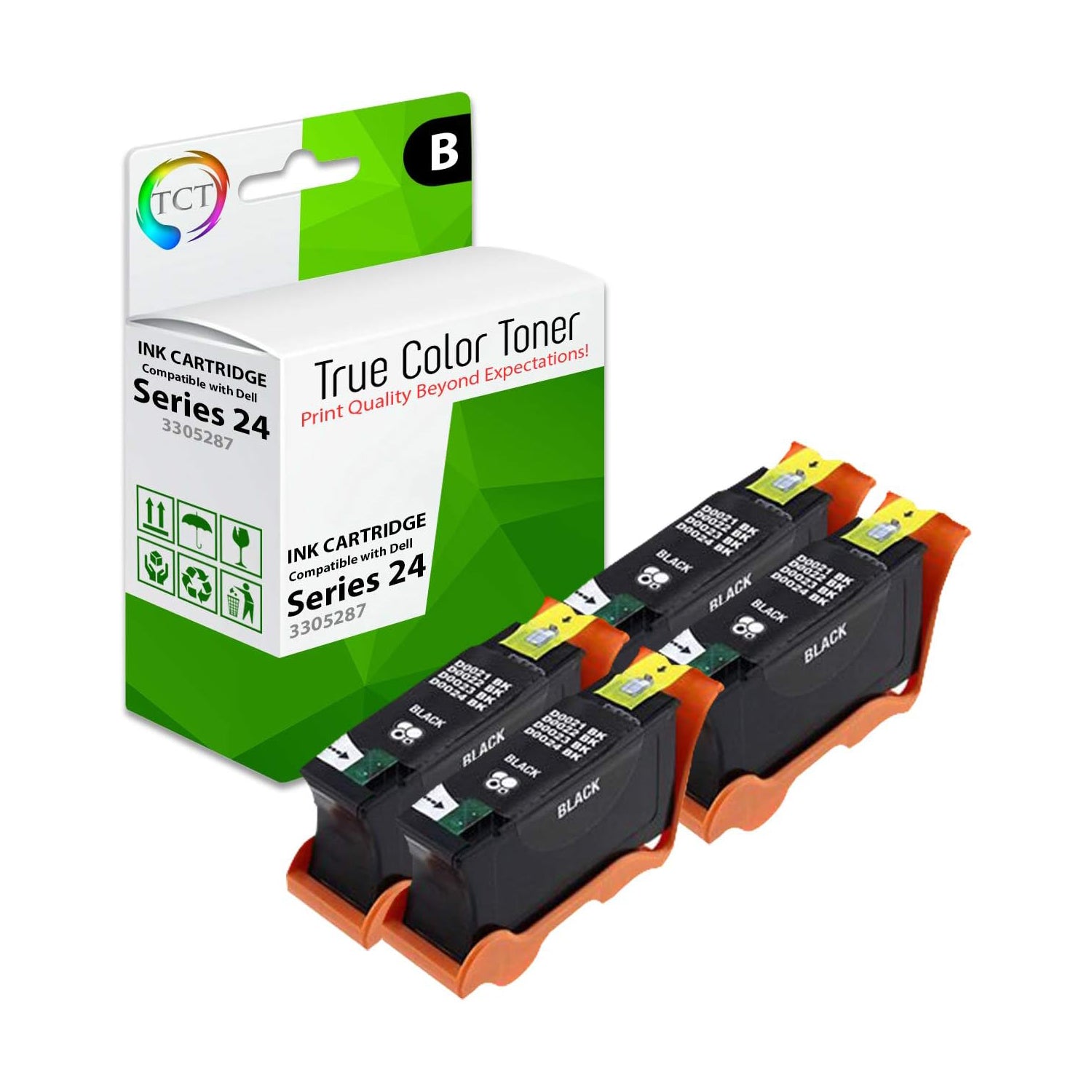 TCT Compatible Ink Cartridge Replacement for the Dell 24 Series Series - 4 Pack Black