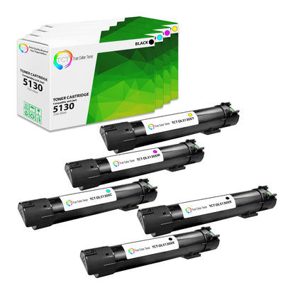 TCT Compatible HY Toner Cartridge Replacement for the Dell 5130 Series - 5 Pack (BK, C, M, Y)