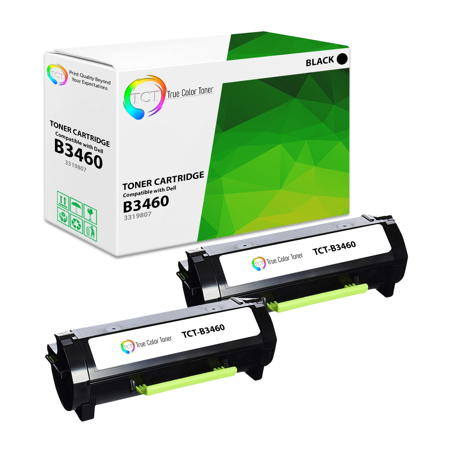 TCT Compatible Extra High Yield Toner Cartridge Replacement for the Dell B3460 Series - 2 Pack Black