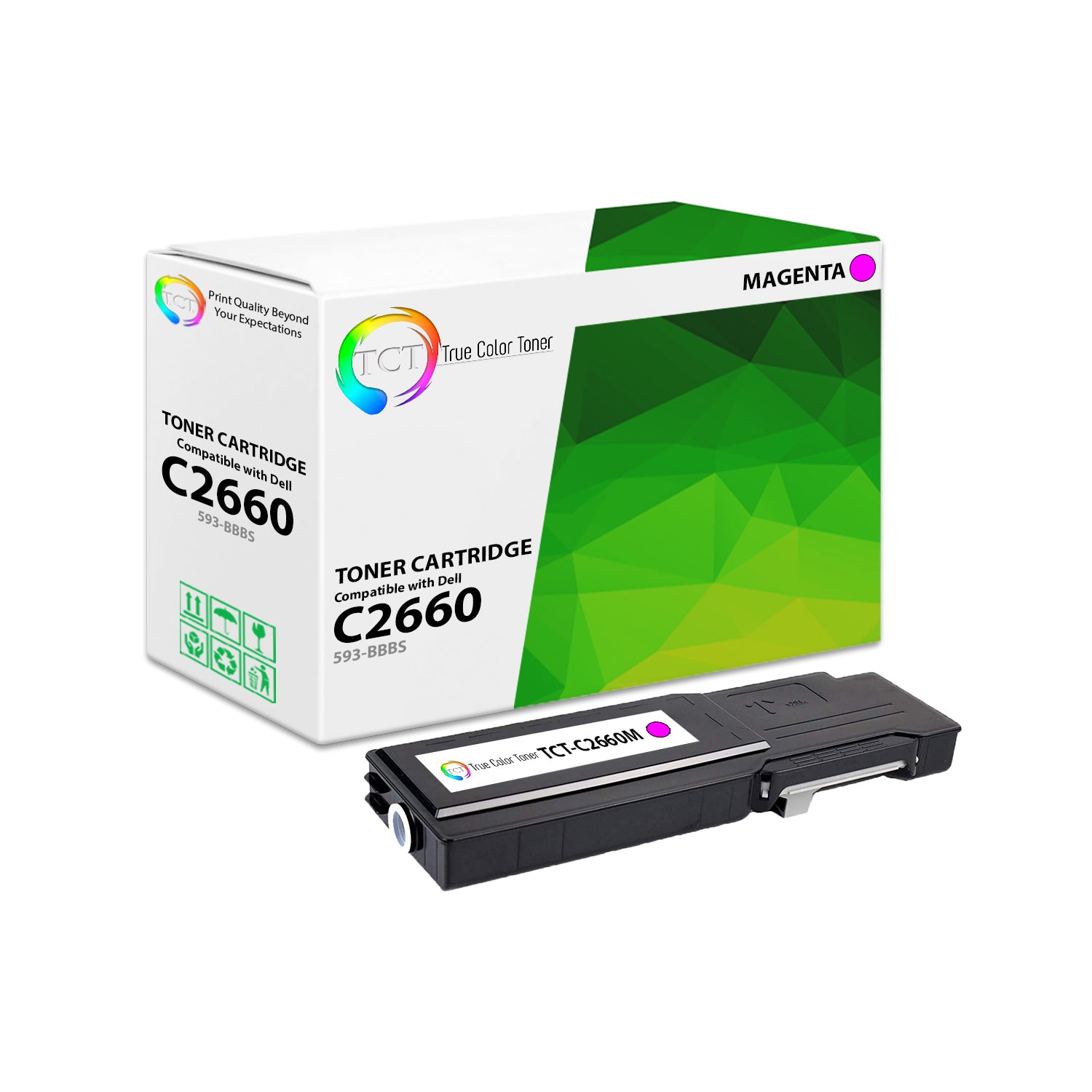 TCT Compatible High Yield Toner Cartridge Replacement for the Dell C2660 Series - 1 Pack Magenta