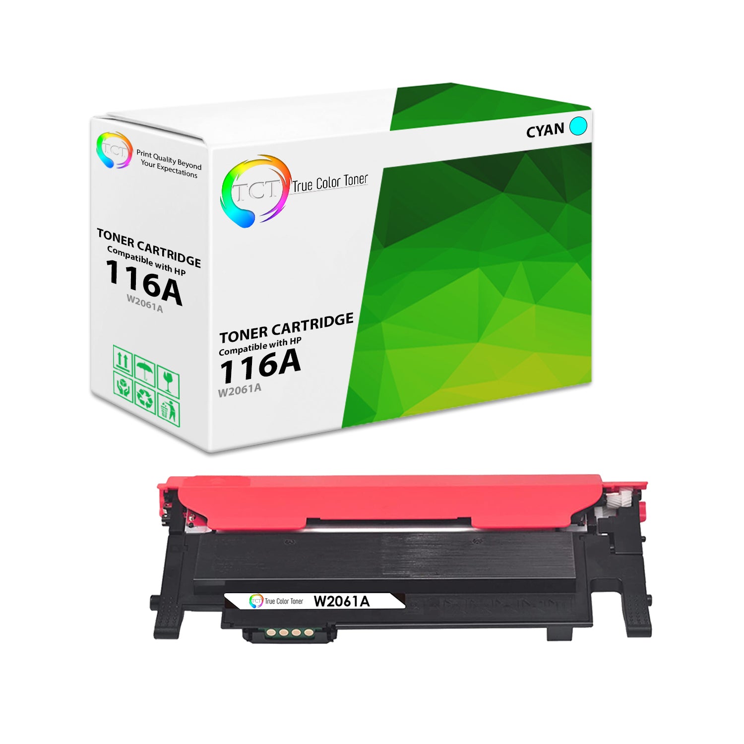 TCT Compatible Toner Cartridge Replacement for the HP 116A Series - 1 Pack Cyan