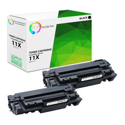 TCT Compatible High Yield Toner Cartridge Replacement for the HP 11X Series - 2 Pack Black