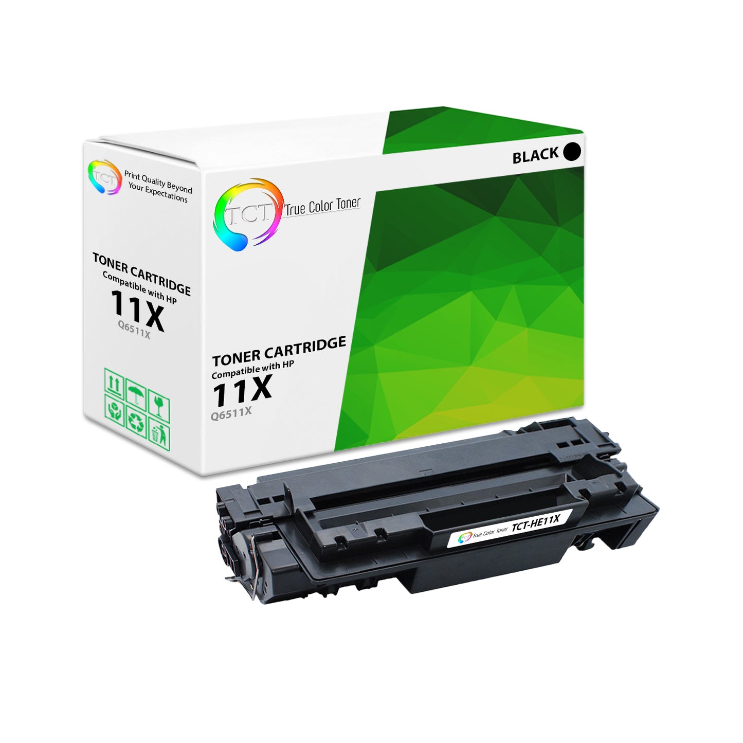TCT Compatible High Yield Toner Cartridge Replacement for the HP 11X Series - 1 Pack Black