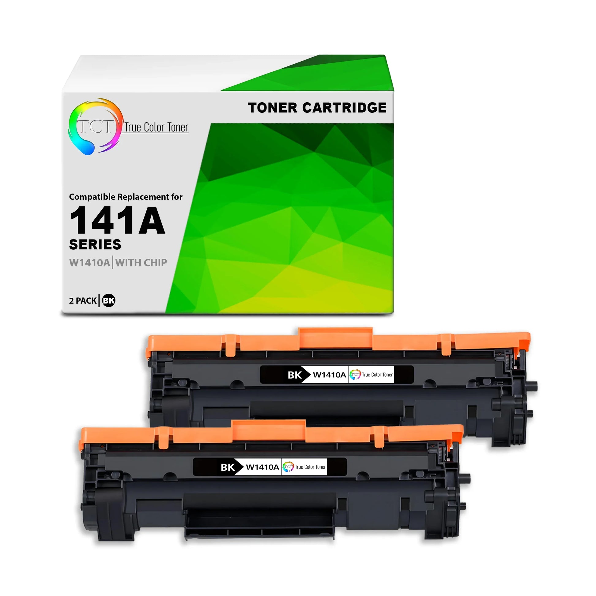 TCT 141A Toner Cartridge 2 Pack - Premium Compatible Replacement for HP 141A W1410A Black - True Color Toner