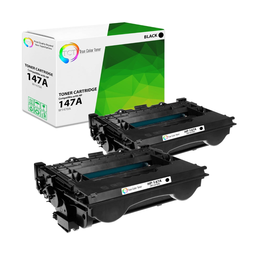 TCT Compatible Toner Cartridge Replacement for the HP 147A Series - 2 Pack Black