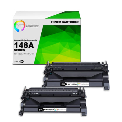 TCT 148A Toner Cartridge 2 Pack - Premium Compatible Replacement for HP 148A W1480A Black - True Color Toner