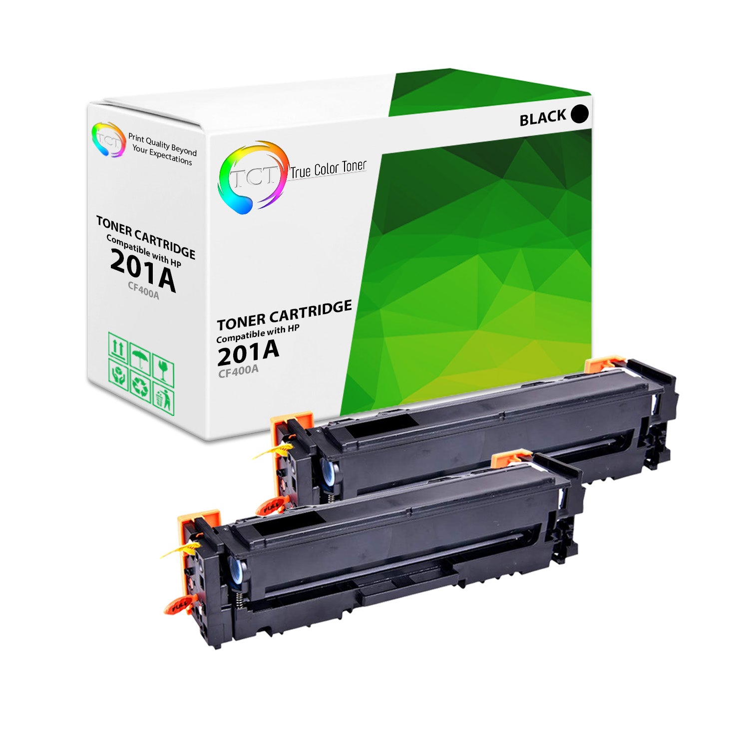 TCT Compatible Toner Cartridge Replacement for the HP 201A Series - 2 Pack Black