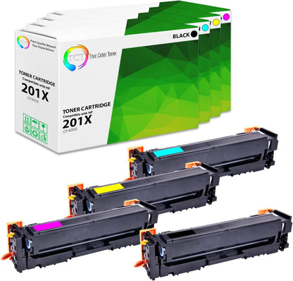 TCT Compatible High Yield Toner Cartridge Replacement for the HP 201X Series - 4 Pack (BK, C, M, Y)