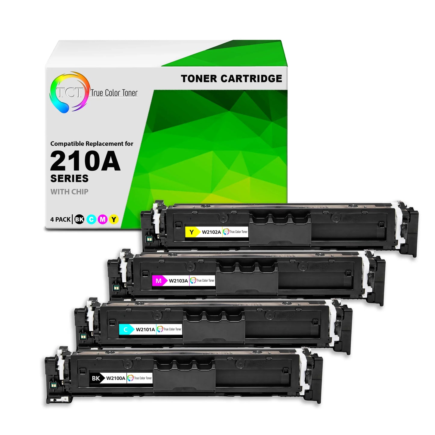 TCT 210A Toner Cartridge 4 Pack - Premium Compatible Replacement for HP 210A W2100A W2101A W2102A W2103A - True Color Toner