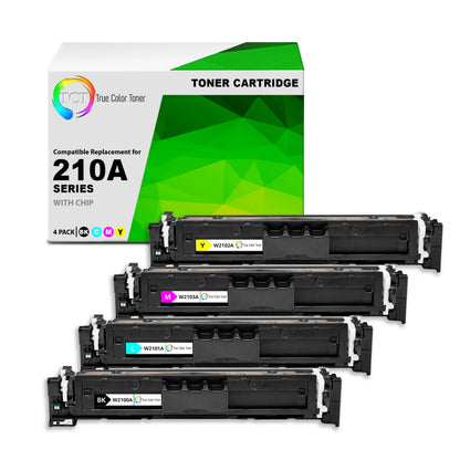 TCT 210A Toner Cartridge 4 Pack - Premium Compatible Replacement for HP 210A W2100A W2101A W2102A W2103A - True Color Toner