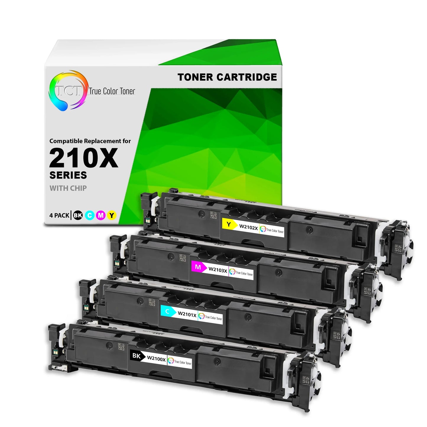 TCT 210X Toner Cartridge 4 Pack - Premium Compatible Replacement for HP 210X W2100X W2101X W2102X W2103X High Yield - True Color Toner
