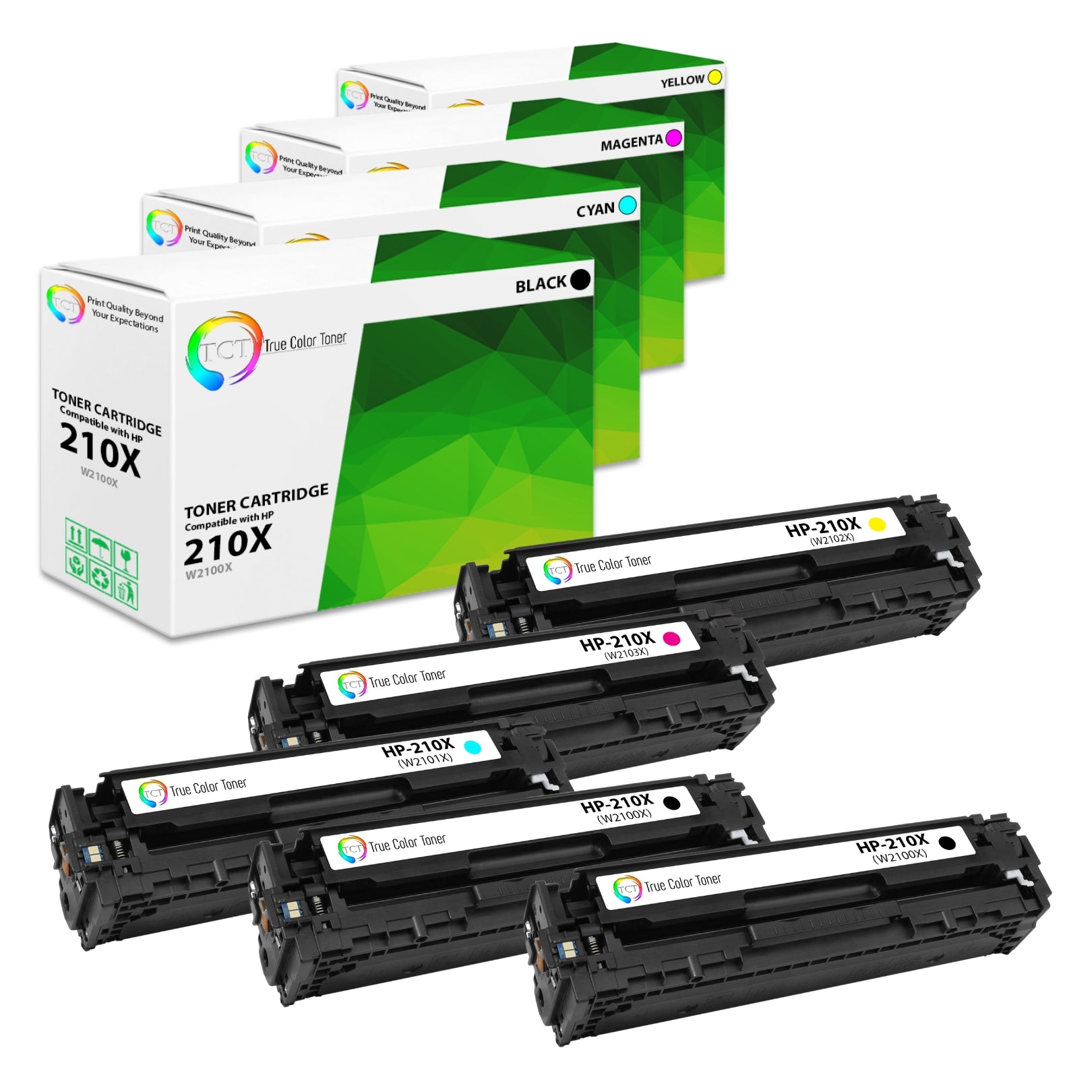 TCT Compatible Toner HY Cartridge Replacement for the HP 210X Series - 5 Pack (BK, C, M, Y)