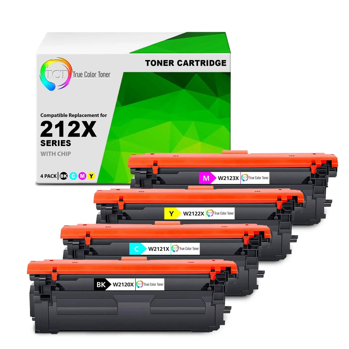 TCT 212X Toner Cartridge 4 Pack - Premium Compatible Replacement for HP 212X W2120X W2121X W2122X W2123X High Yield - True Color Toner