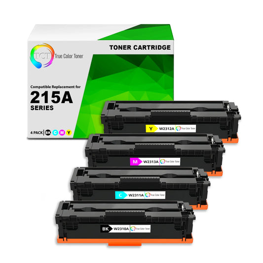 TCT 215A Toner Cartridge 4 Pack - Premium Compatible Replacement for HP 215A W2310A W2311A W2312A W2313A - True Color Toner