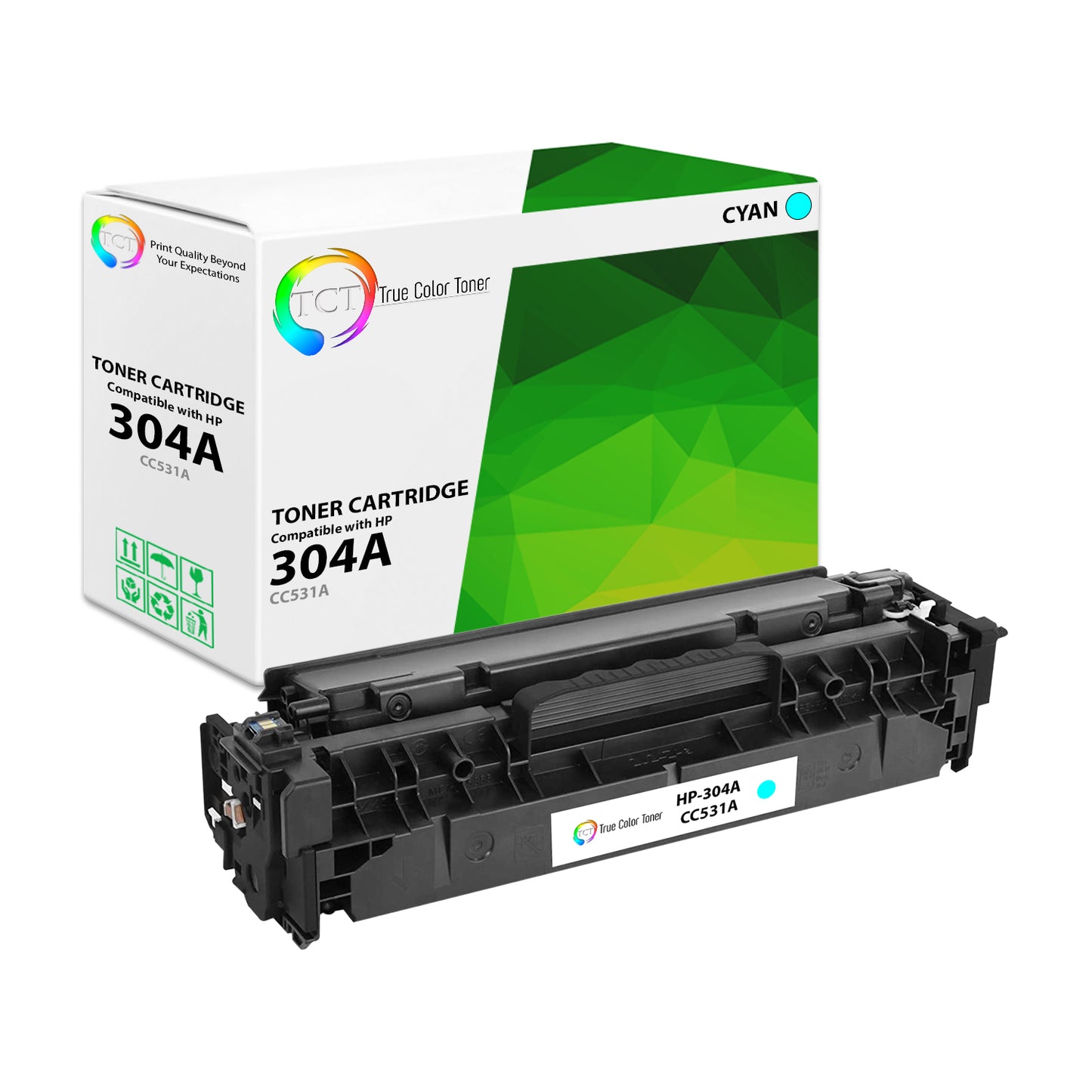 TCT Compatible Toner Cartridge Replacement for the HP 304A Series - 1 Pack Cyan