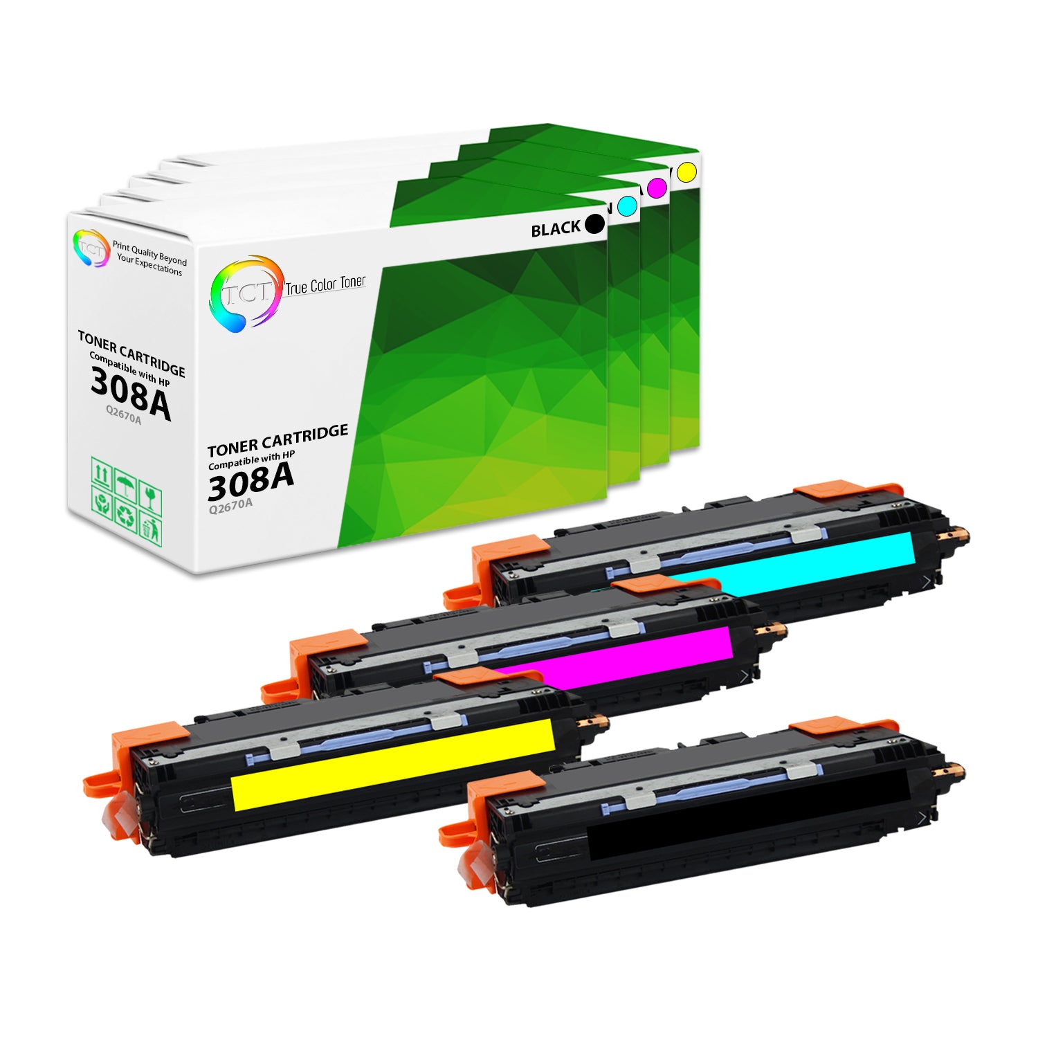 TCT Compatible Toner Cartridge Replacement for the HP 308A 309A Series - 4 Pack (BK, C, M, Y)