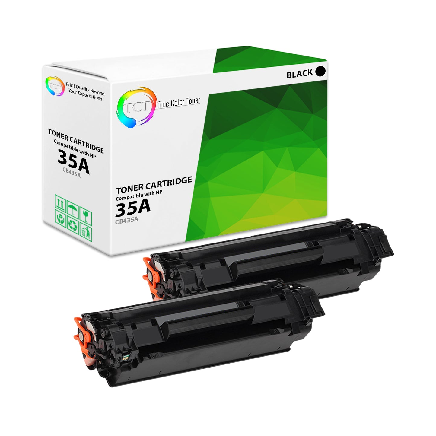 TCT Compatible Toner Cartridge Replacement for the HP 35A Series - 2 Pack Black