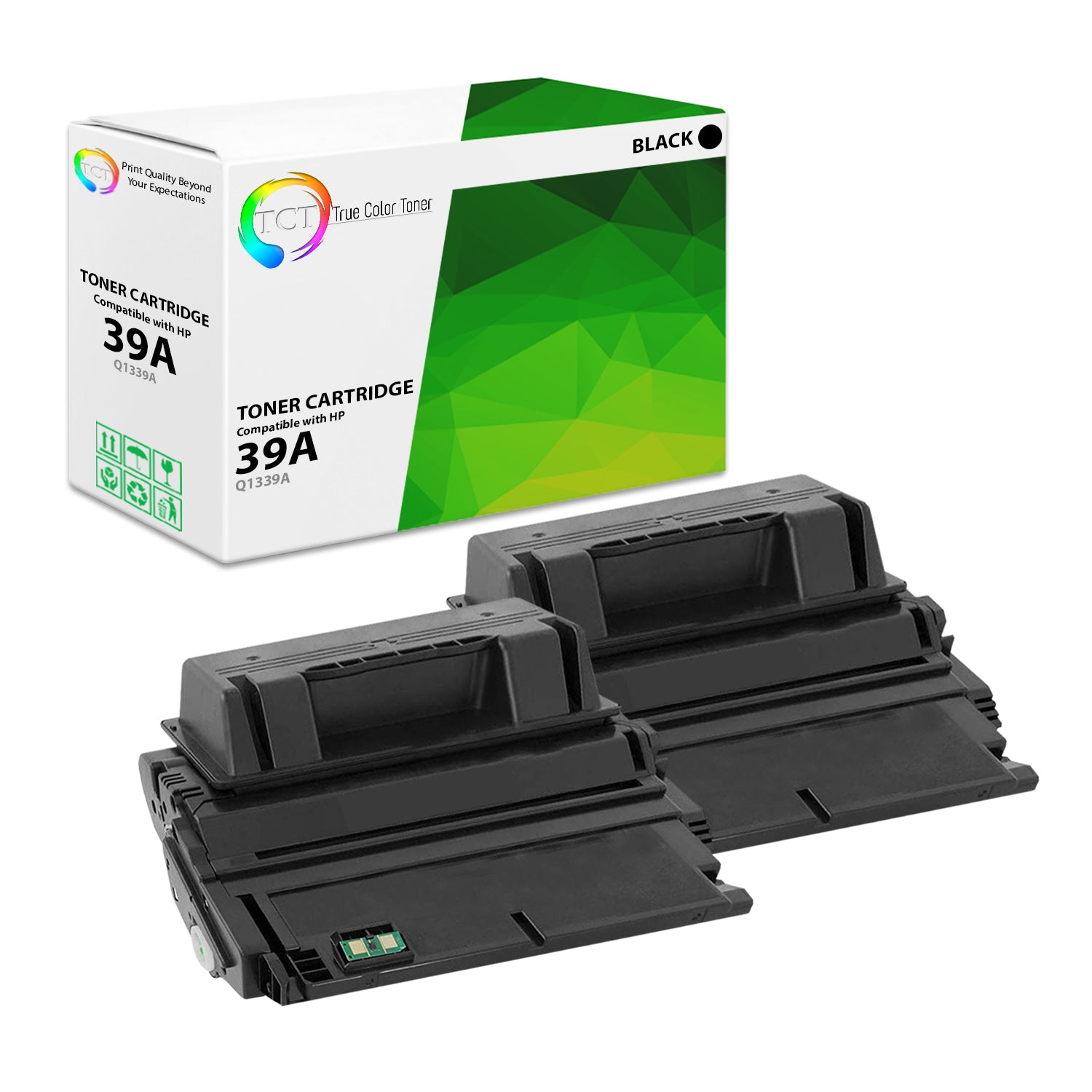 TCT Compatible Toner Cartridge Replacement for the HP 39A Series - 2 Pack Black