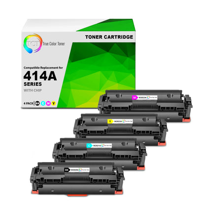 TCT 414A Toner Cartridge 4 Pack - Premium Compatible Replacement for HP 414A W2020A W2021A W2022A W2023A - True Color Toner