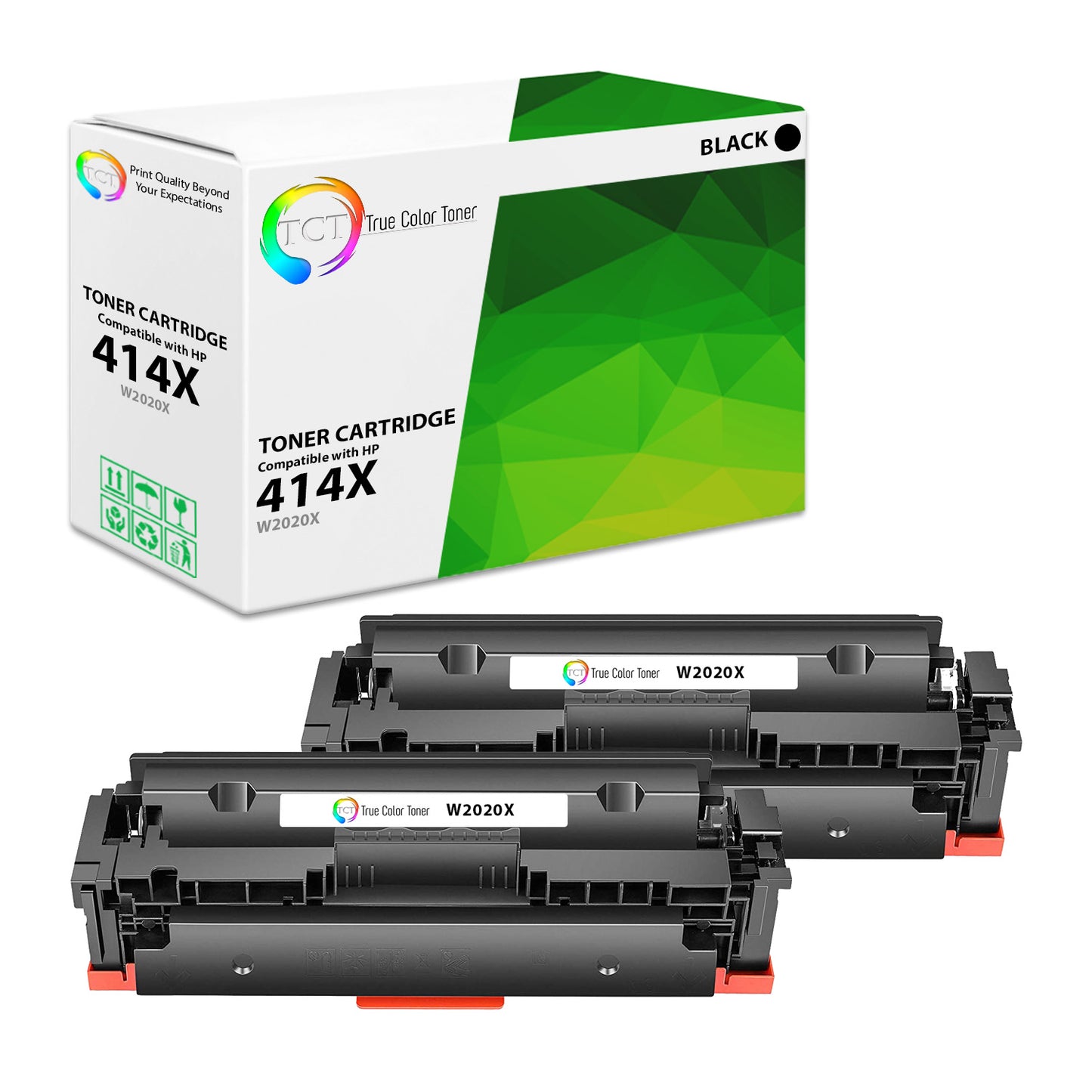TCT Compatible High Yield Toner Cartridge Replacement for the HP 414X Series - 2 Pack Black