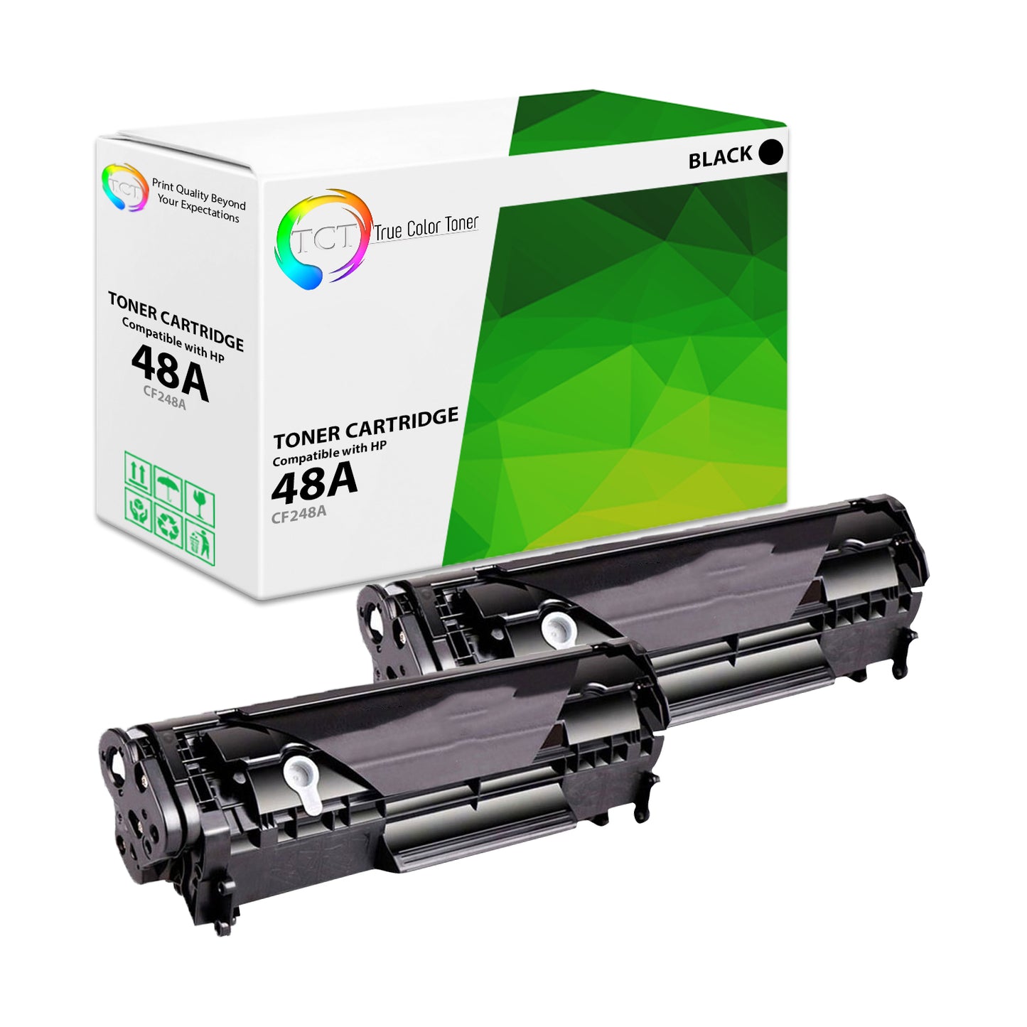 TCT Compatible Toner Cartridge Replacement for the HP 48A Series - 2 Pack Black