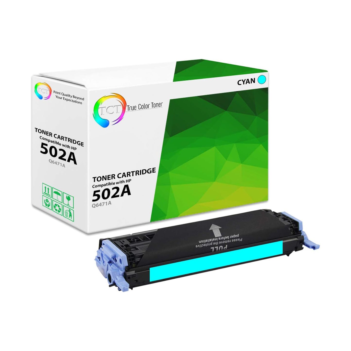TCT Compatible Toner Cartridge Replacement for the HP 502A Series - 1 Pack Cyan