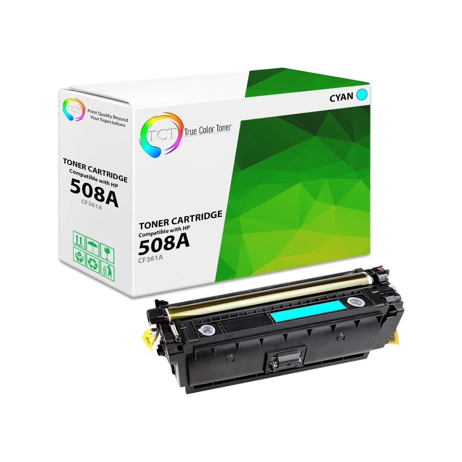 TCT Compatible Toner Cartridge Replacement for the HP 508A Series - 1 Pack Cyan