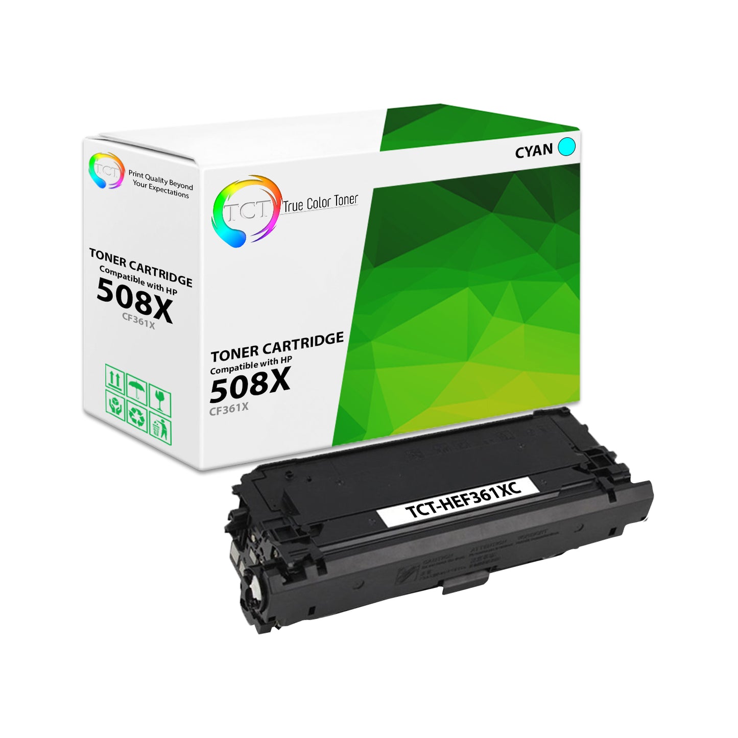 TCT Compatible High Yield Toner Cartridge Replacement for the HP 508X Series - 1 Pack Cyan