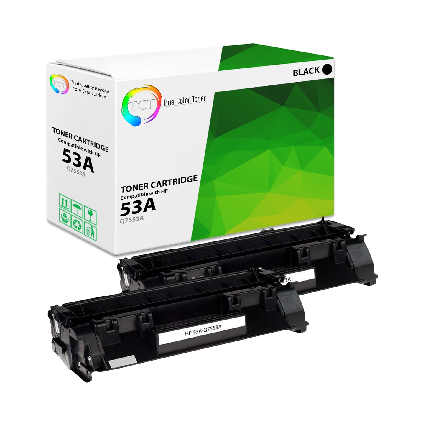 TCT Compatible Toner Cartridge Replacement for the HP 53A Series - 2 Pack Black