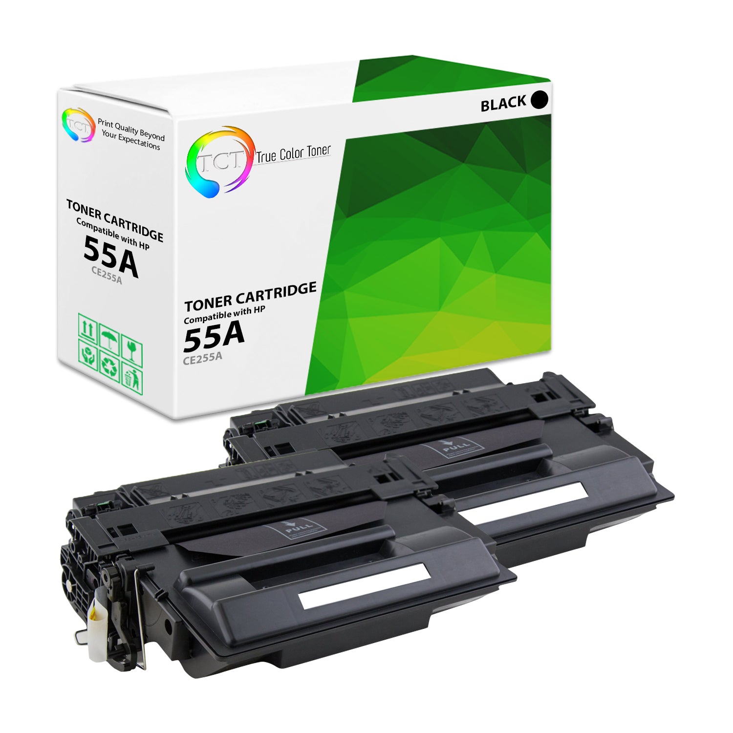 TCT Compatible Toner Cartridge Replacement for the HP 55A Series - 2 Pack Black