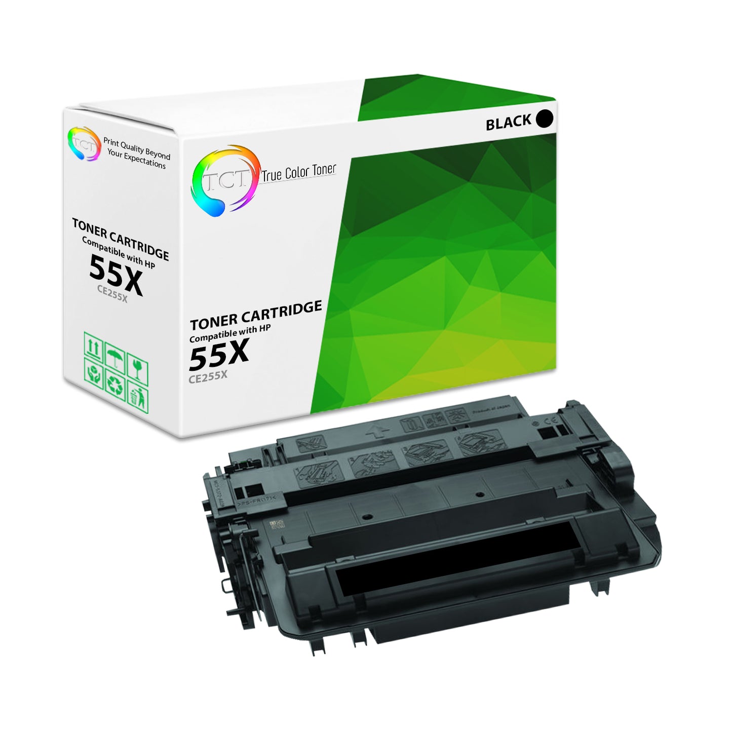 TCT Compatible High Yield Toner Cartridge Replacement for the HP 55X Series - 1 Pack Black