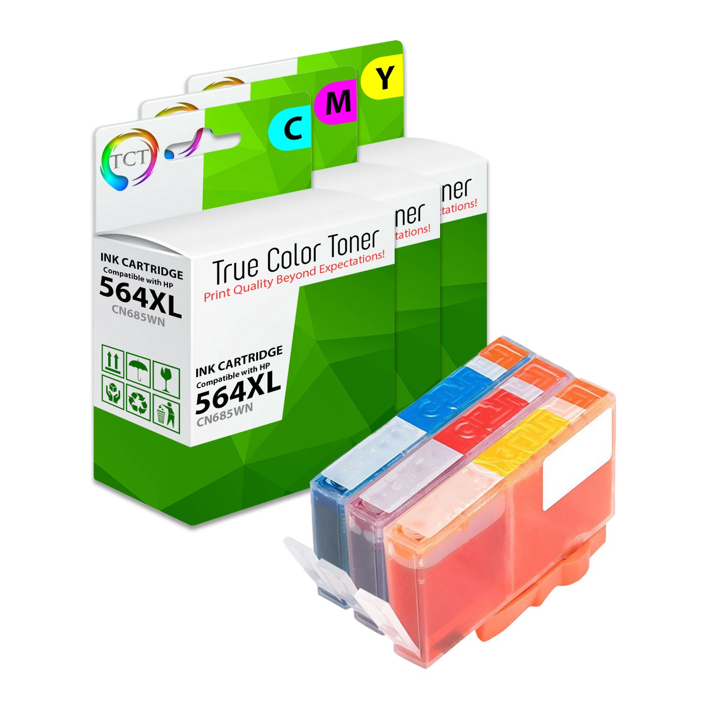 TCT Compatible Ink Cartridge Replacement for the HP 564XL Series - 3 Pack (C, M, Y)