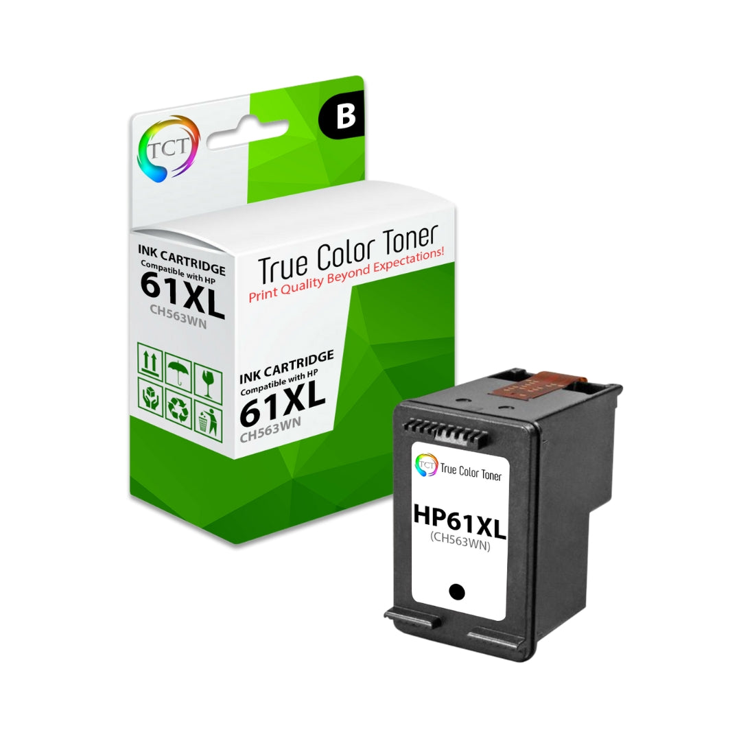 TCT Compatible High Yield Ink Cartridge Replacement for the HP 61XL Series - 1 Pack Black