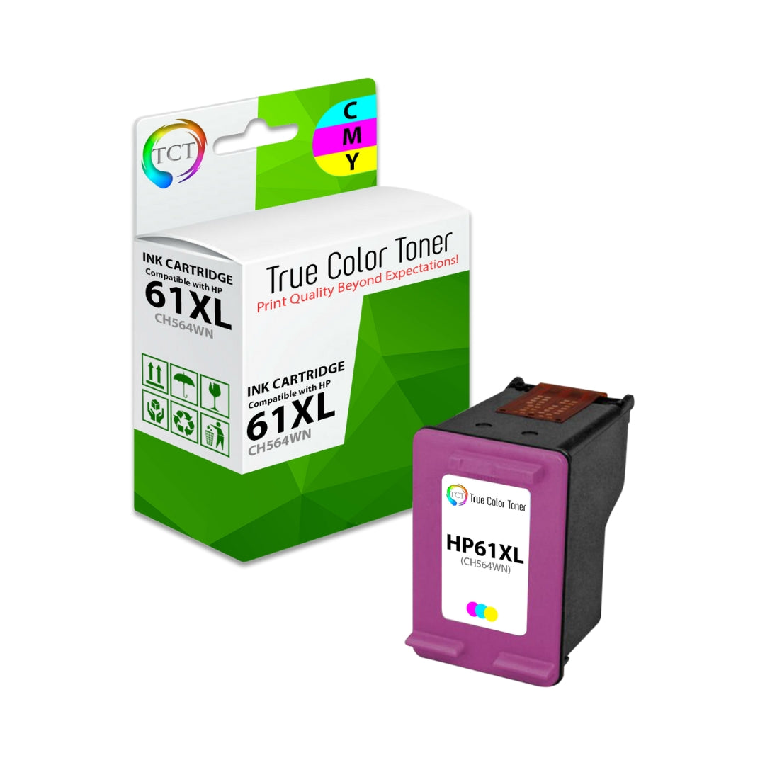 TCT Compatible High Yield Ink Cartridge Replacement for the HP 61XL Series - 1 Pack Tri-Color