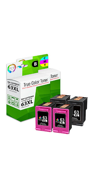 TCT Compatible Ink Cartridge Replacement for the HP 63XL Series - 4 Pack (BK, CL)