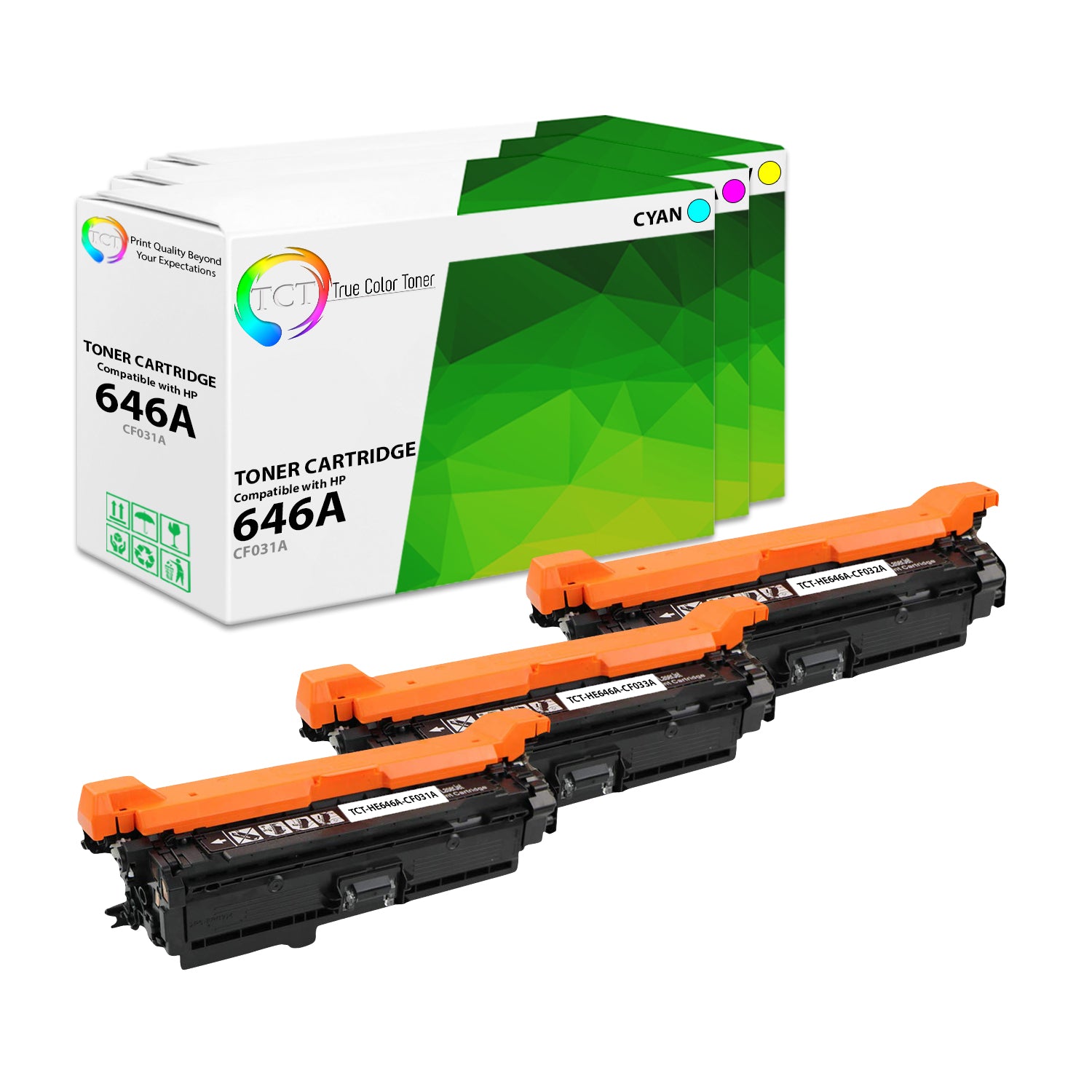 TCT Compatible Toner Cartridge Replacement for the HP 646A Series - 3 Pack (C, M, Y)